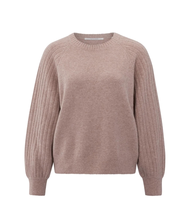 Yaya Rib mixed sweater ls 990162 Blush pink mel