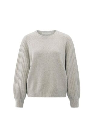 Yaya Rib mixed sweater ls