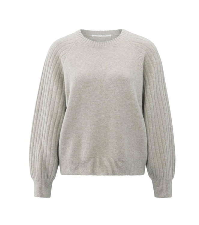 Yaya Rib mixed sweater ls