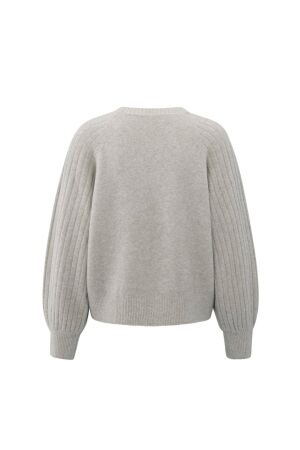 Yaya Rib mixed sweater ls