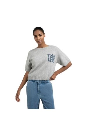Yaya Short sleeve sweater with artw 990011 Light grey 