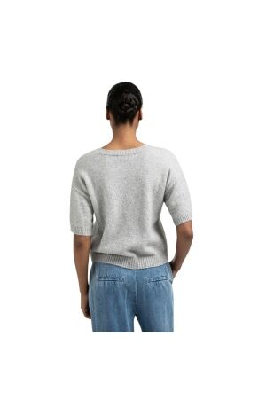 Yaya Short sleeve sweater with artw 990011 Light grey 
