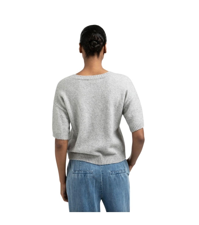 Yaya Short sleeve sweater with artw 990011 Light grey 