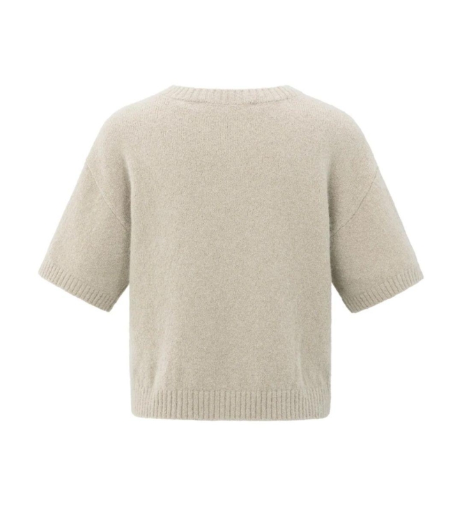 Yaya Short sleeve sweater with artw 99019 Beige mel