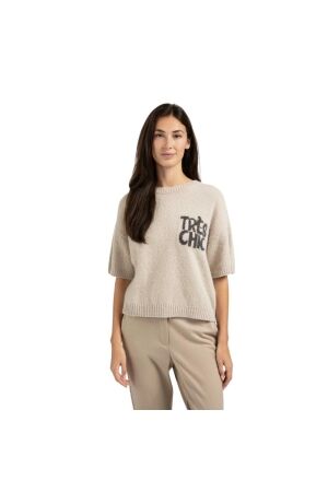 Yaya Short sleeve sweater with artw 99019 Beige mel
