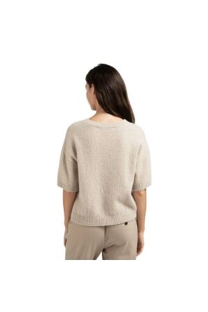 Yaya Short sleeve sweater with artw 99019 Beige mel