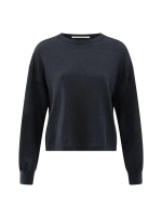 Yaya Textured round neck sweater ls 94016 Inkwell blue