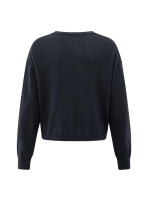Yaya Textured round neck sweater ls 94016 Inkwell blue