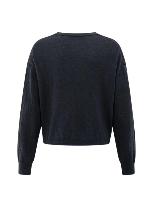 Yaya Textured round neck sweater ls 94016 Inkwell blue