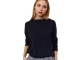 Yaya Textured round neck sweater ls 94016 Inkwell blue