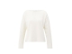 Yaya Boatneck sweater with fringes 99015 Off white