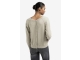 Yaya Double v-neck sweater with but 990182 Brownish grey melange