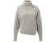 Yaya Batwing sweater with collar ls 990182 Brownish grey melange
