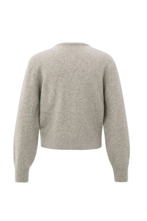 Yaya Cardigan with detachable woven 99018 Brownish grey mel
