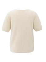 Yaya Fluffy cardigan overlaping ss 99005 Chalk white