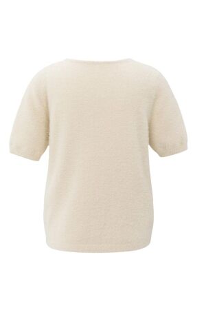 Yaya Fluffy cardigan overlaping ss 99005 Chalk white