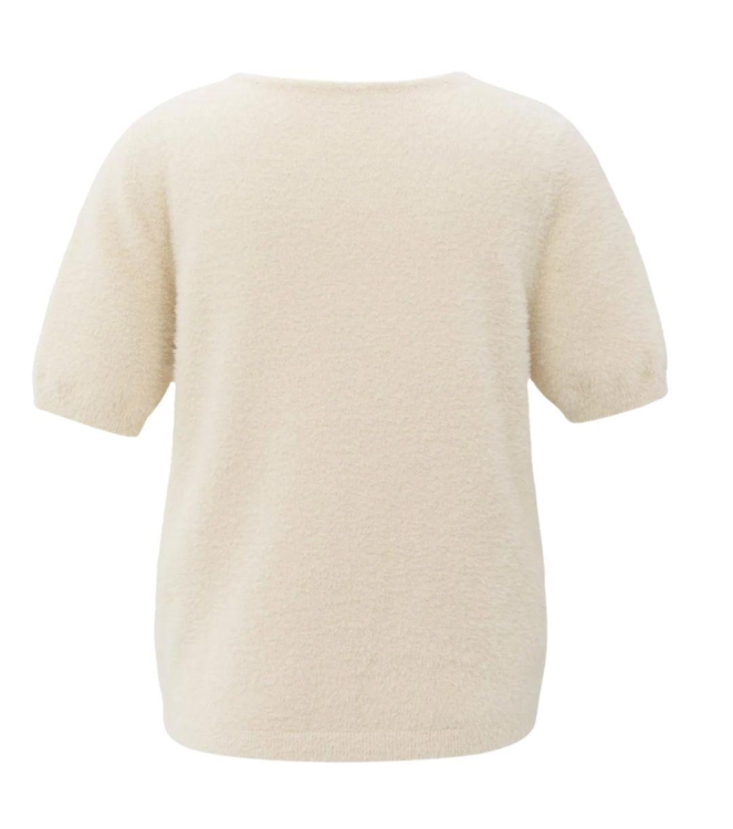 Yaya Fluffy cardigan overlaping ss 99005 Chalk white