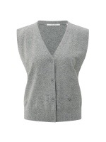 Yaya Knitted gilet a-symmetric butt 99022 Medium grey melange