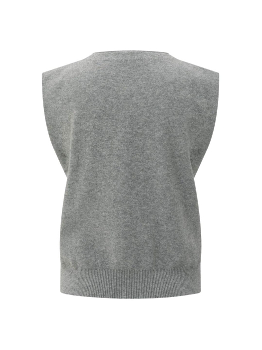 Yaya Knitted gilet a-symmetric butt 99022 Medium grey melange
