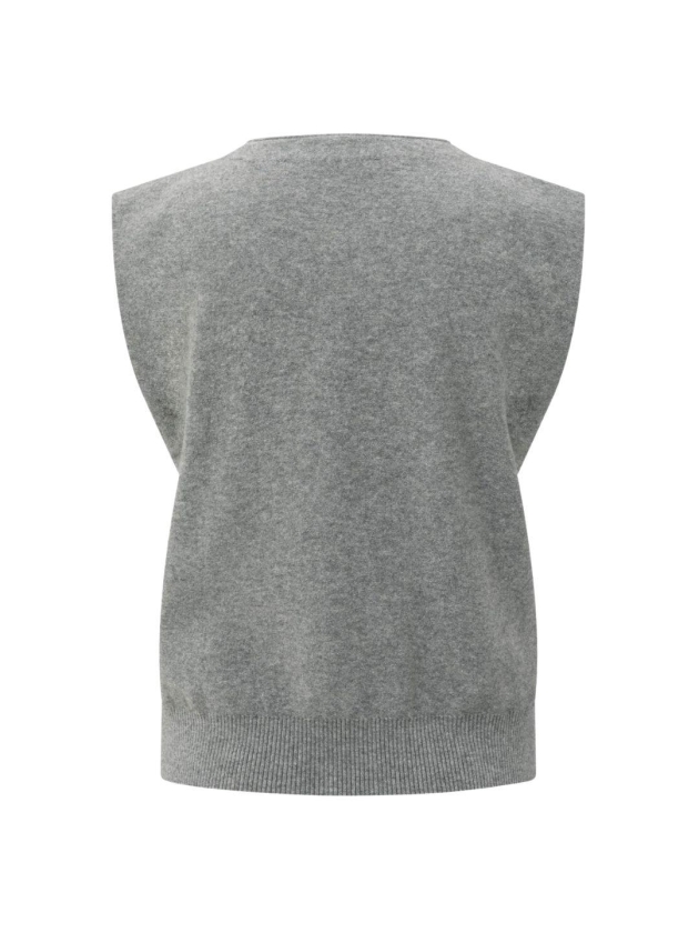 Yaya Knitted gilet a-symmetric butt 99022 Medium grey melange