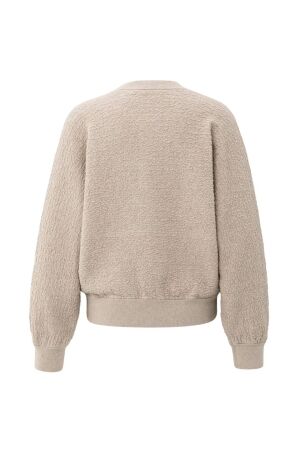 Yaya Textured knitted bomber ls 99007 Sand melange