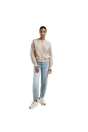 Yaya Textured knitted bomber ls 99007 Sand melange