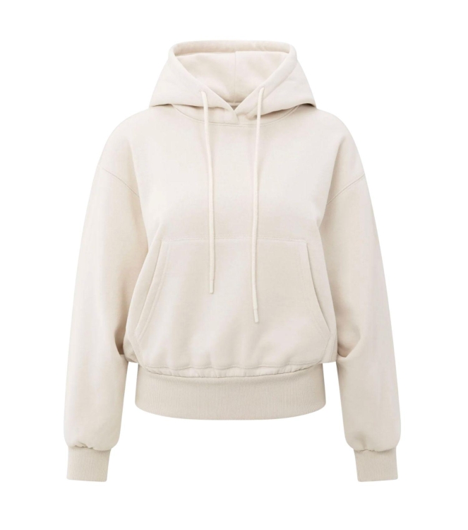 Yaya Hoodie with pleated bottom 99005 Chalk white