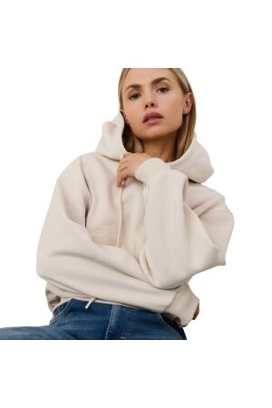 Yaya Hoodie with pleated bottom 99005 Chalk white