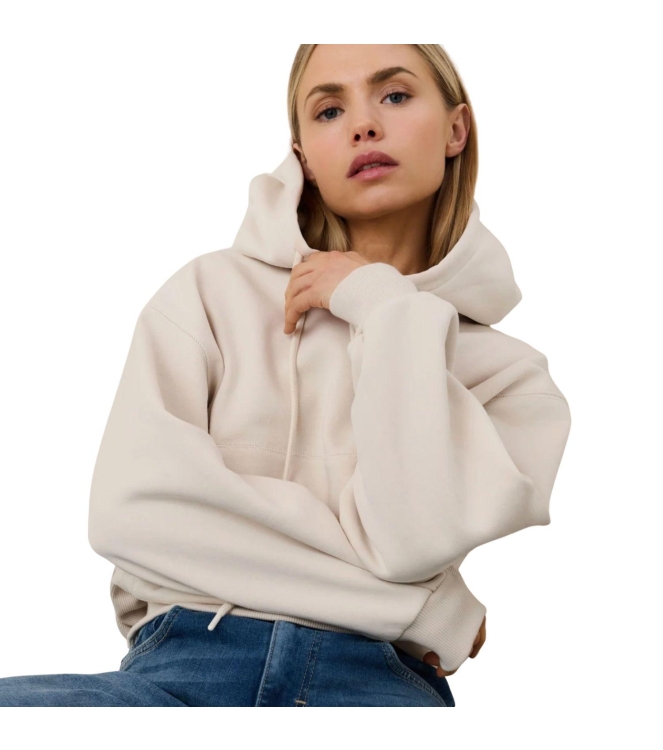 Yaya Hoodie with pleated bottom 99005 Chalk white