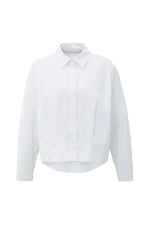 Yaya Poplin blouse with front pleat 00000 Pure white