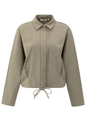 Yaya Blouse jacket with waist pleat 99008 Capers melange