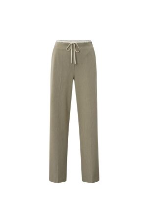 Yaya Woven wide leg trousers with c 990062 Sand beige mel