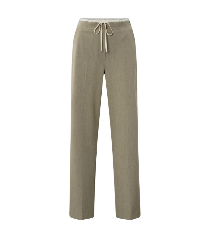 Yaya Woven wide leg trousers with c 990062 Sand beige mel