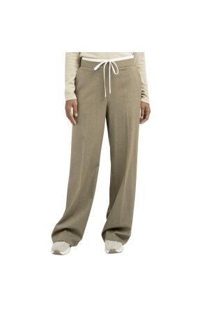 Yaya Woven wide leg trousers with c 990062 Sand beige mel