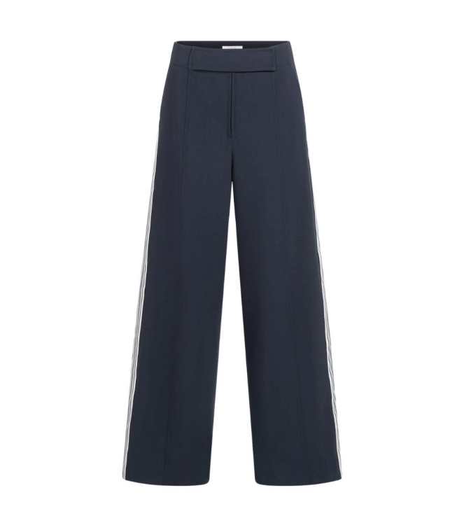 Yaya High waist wide leg trousers w 94016 Inkwell blue