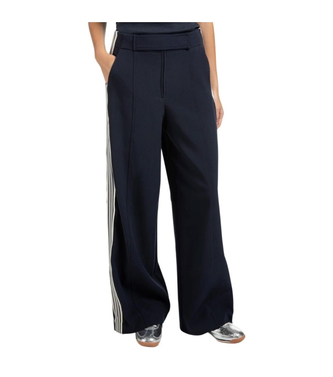 Yaya High waist wide leg trousers w 94016 Inkwell blue