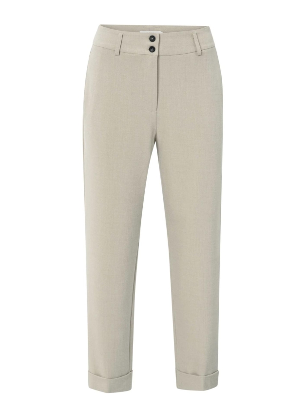 Yaya Woven high waist straight fit 99007 Sand melange
