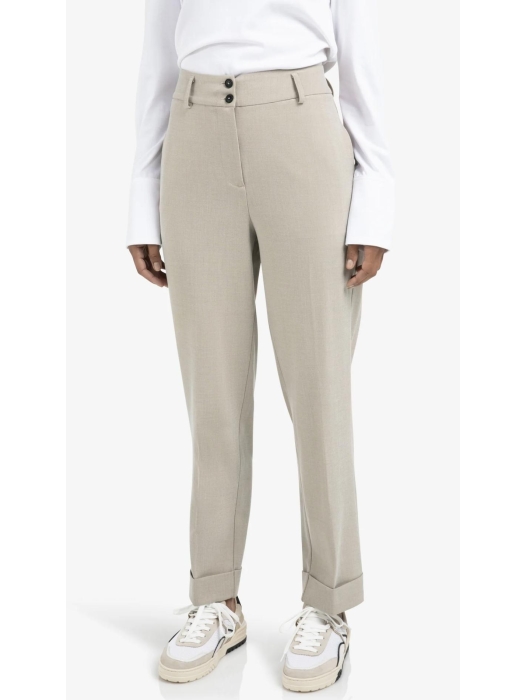 Yaya Woven high waist straight fit 99007 Sand melange