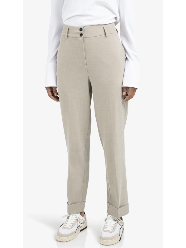 Yaya Woven high waist straight fit 99007 Sand melange
