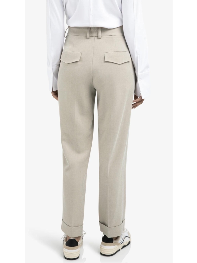 Yaya Woven high waist straight fit 99007 Sand melange