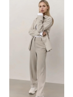 Yaya Woven high waist straight fit 99007 Sand melange
