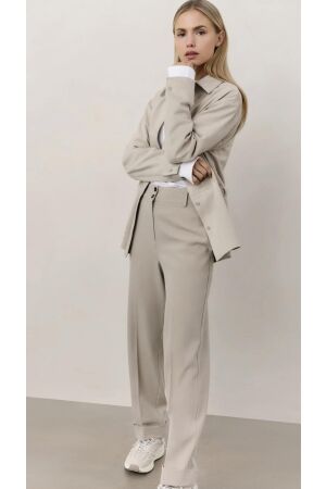 Yaya Woven high waist straight fit 99007 Sand melange