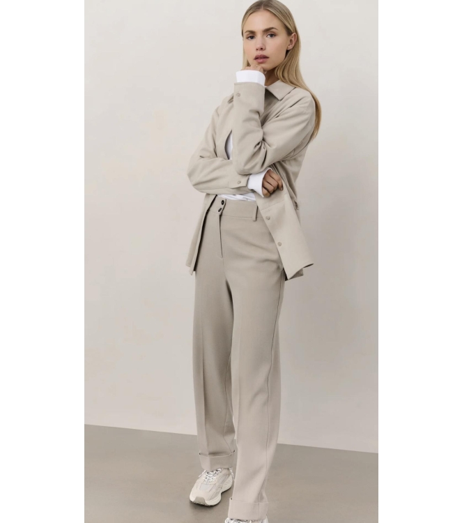 Yaya Woven high waist straight fit 99007 Sand melange