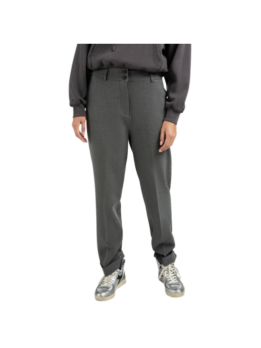 Yaya Woven high waist straight fit 99004 Black oyster melange