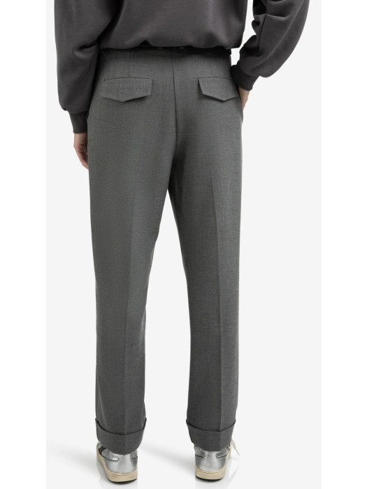 Yaya Woven high waist straight fit 99004 Black oyster melange
