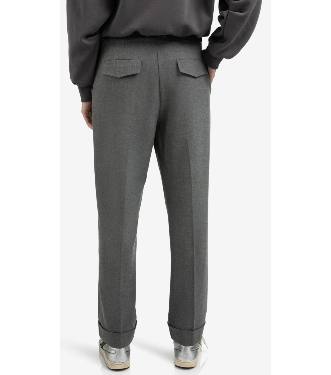 Yaya Woven high waist straight fit 99004 Black oyster melange