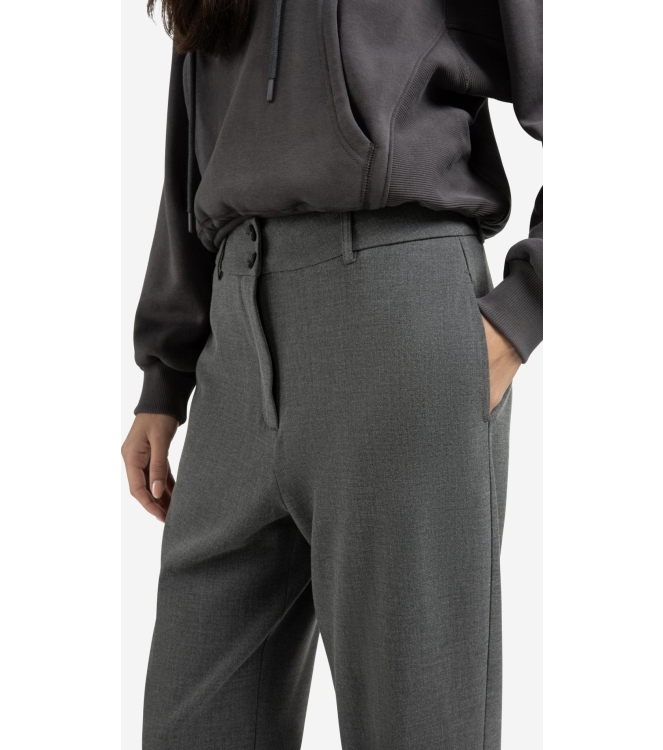 Yaya Woven high waist straight fit 99004 Black oyster melange