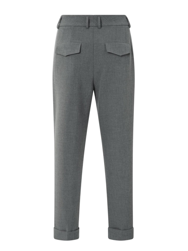 Yaya Woven high waist straight fit 99004 Black oyster melange