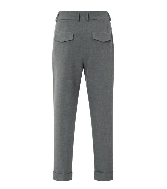 Yaya Woven high waist straight fit 99004 Black oyster melange