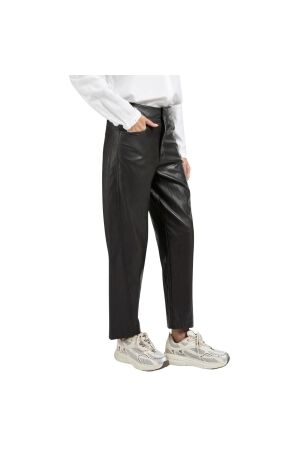 Yaya Faux leather carrot fit trouse 99029 Anthracite brown